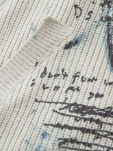 Men's Oversized Graffiti Zip Up Knit Cardigan Cardigans