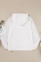 Drawstring Openwork Long Sleeve Hoodie Woman Sweatshirts