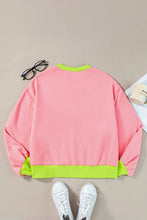 Contrast Round Neck Long Sleeve Sweatshirt Woman Sweatshirts