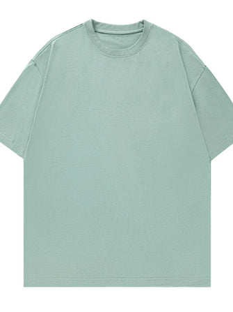 Men's Plus Size Round Neck Half Sleeve T-Shirt Gum Leaf