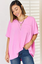 Zenana Texture Short Sleeve Blouse Candy Pink