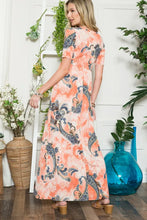 Celeste Paisley Print Short Sleeve Maxi Dress with Pockets