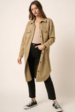 Mittoshop Acid Wash French Terry Longline Shacket Woman Outerwear