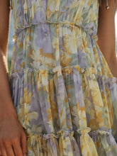 Frill Printed Square Neck Mini Cami Dress Casual Dresses