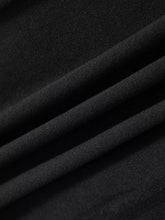 Black soft-textured fabric with a subtle matte finish for relaxed fit drawstring pants providing comfort and style
