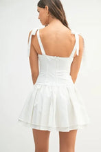 MABLE Shoulder Tie Corset Panel Mini Dress Casual Dresses