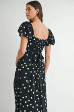 MABLE Polka Dot Puff Sleeve Midi Dress Casual Dresses