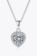 1 Carat Moissanite Heart Pendant Chain Necklace Silver One Size Necklaces