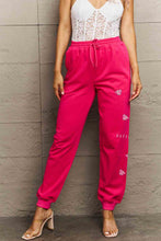 Simply Love Simply Love Full Size Drawstring BUTTERFLY Graphic Long Sweatpants Hot Pink