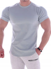 Men's Round Neck Short Sleeve T-Shirt Light Blue Mens Tops