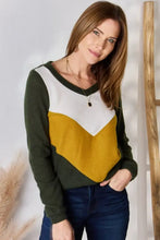 Hailey & Co Full Size Colorblock V-Neck Blouse Woman Blouses
