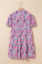 Printed Short Sleeve Mini Shirt Dress Casual Dresses
