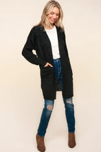 Haptics Stripe Textured Open Front Cardigan with Pockets Woman Outerwear