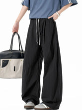 Men's Casual Wide Leg Drawstring Pants Black