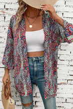 Printed Open Front Long Sleeve Cover Up Casual Dresses