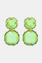 Geometrical Shape Zinc Alloy Frame Dangle Earrings Neon Green One Size
