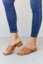 Weeboo Step Into Summer Criss Cross Wooden Clog Mule in Brown Woman Slippers