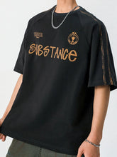 Men's Letter Round Neck Half Sleeve T-Shirt