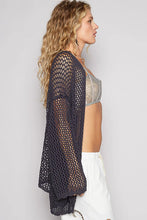 POL Open-Front Crochet Oversized Cardigan