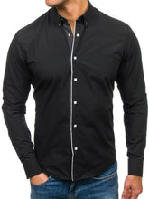 Men's Button-Down Slim Fit Shirt Black