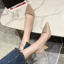 Point Toe Kitten Heels Pumps Apricot woman pumps