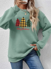 MERRY CHRISTMAS Dropped Shoulder Sweatshirt Sage Woman Sweatshirts
