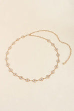 Rhinestone Decor Zinc Alloy Belt Gold One Size Belts