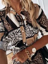 Printed Tie Waist Roll-Tab Sleeve Mini Dress Casual Dresses