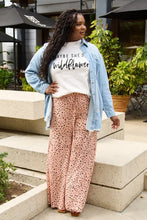 Simply Love basic style wildflower short sleeve cardigan with floral print wide-leg pants