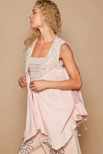 POL Embroidered Pearls Open Front Sleeveless Cardigan Woman Outerwear