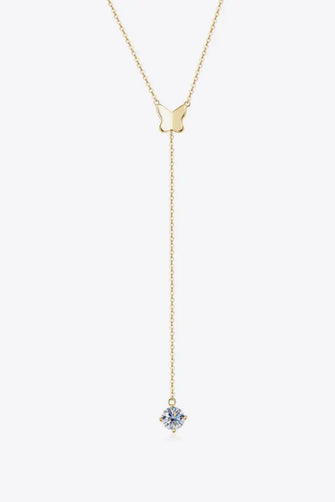1 Carat Moissanite 925 Sterling Silver Necklace Gold One Size Necklaces
