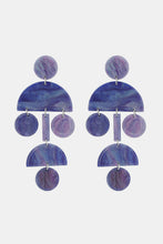Geometrical Shape Acrylic Dangle Earrings Indigo One Size