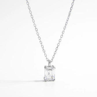 925 Sterling Silver Zircon Pendant Necklace Silver One Size