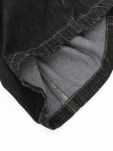 Men's Wide-Leg Denim Shorts with Plaid Accent Denim Shorts