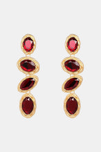 Geometrical Shape Resin Dangle Earrings Deep Red One Size