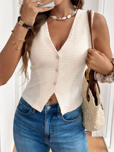 Button Up V-Neck Vest