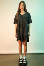 VERY J Mineral Washed Ribbed Knit Mini Dress Casual Dresses