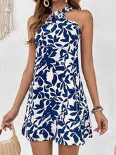 Floral Print Sleeveless Mini Dress Navy
