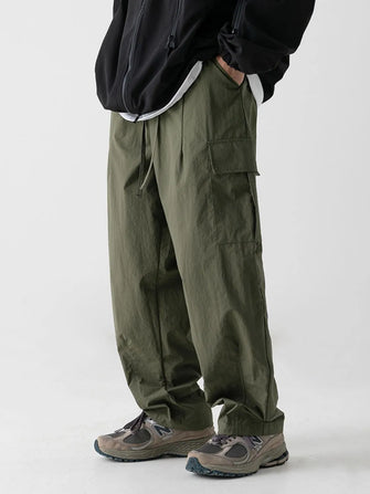 Men's Plus Size Wide Leg Cargo Pants Army Green