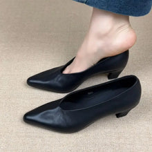 Point Toe Block Heels Pumps woman pumps