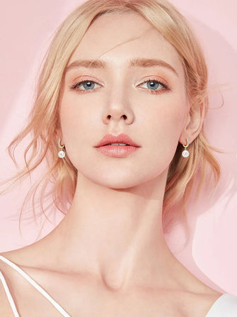 925 Sterling Silver Freshwater Pearl Earrings Gold One Size