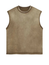 Men's Washed Round Neck Sleeveless Top Tanks & Camis