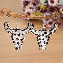 Alloy Animal Print Cow Head Earrings Earrings