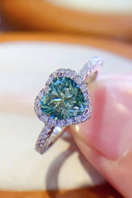 1-Carat Moissanite Heart Ring Green Rings