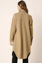 Mittoshop Acid Wash French Terry Longline Shacket Woman Outerwear