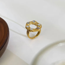 18K Gold-Plated Oval Statement Ring