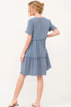 And The Why Washed Frayed Detail Tiered Dress Casual Dresses