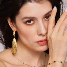 Stainless Steel Dangle Earrings Gold One Size