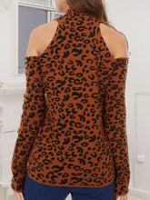 Leopard Cold-Shoulder Sweater Sweater Pullovers