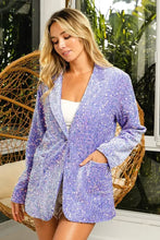 BiBi Velvet Sequins Patch Pockets Single Blazer LILAC Woman Outerwear